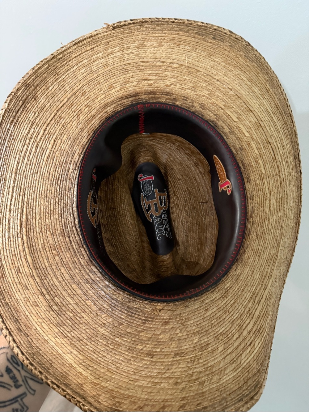 Justin Boots Wide-Brim Straw Cowboy Hat - Natural Brown - Picture 4 of 6
